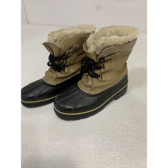 Sorel Ram Waterproof Duck Boots Fur Trim Womens Size 5 - Picture 1 of 12